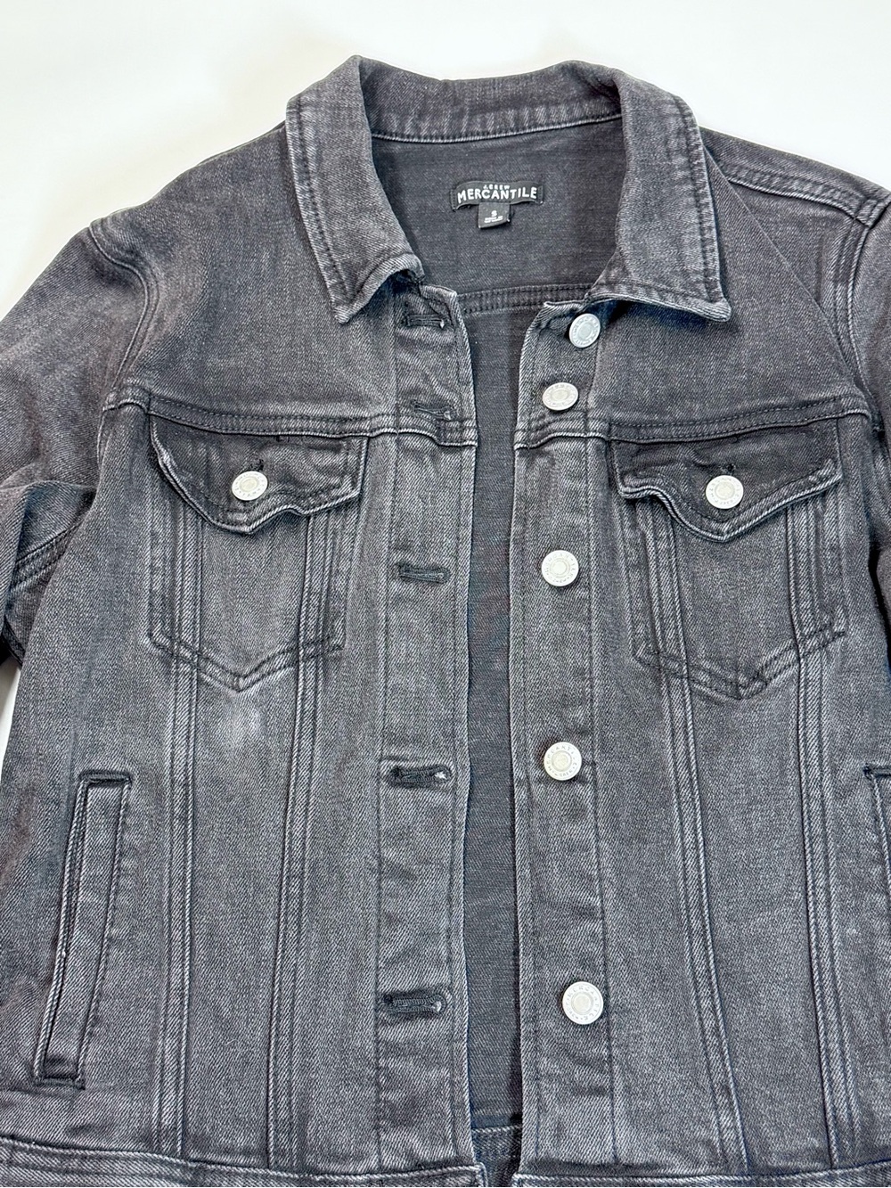 J.Crew Mercantile Charcoal Black Denim Trucker Jacket | Size S - Picture 15 of 16